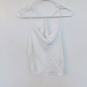 Zara Cowl Neck Satin Open Back Top